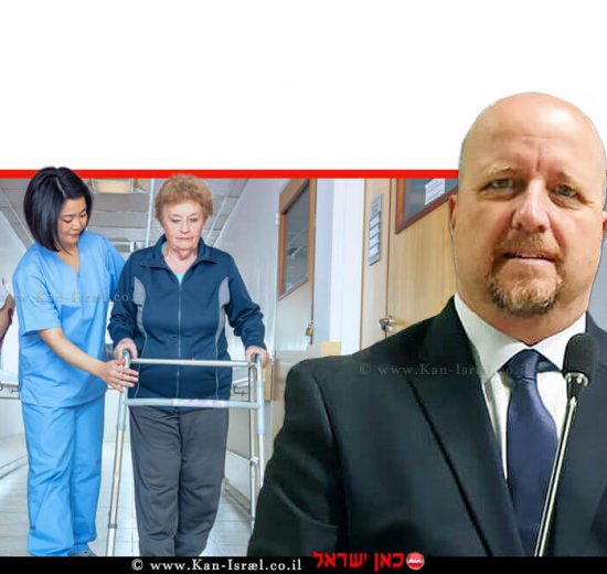 אברמי טורם נציב שיוויון זכויות לאנשים עם מוגבלויות, משרד המשפטים ברקע: קשישים מוגבלים עם סיוע רפואי | עיבוד צילום ממחושב: שולי סונגו©